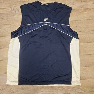 Vintage Y2K Nike Center Swoosh Sleeveless Basketball Tank Top Navy Blue Mens XXL